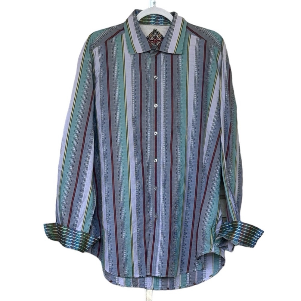 Robert Graham Stripped Multicolor Button Down Shi… - image 1